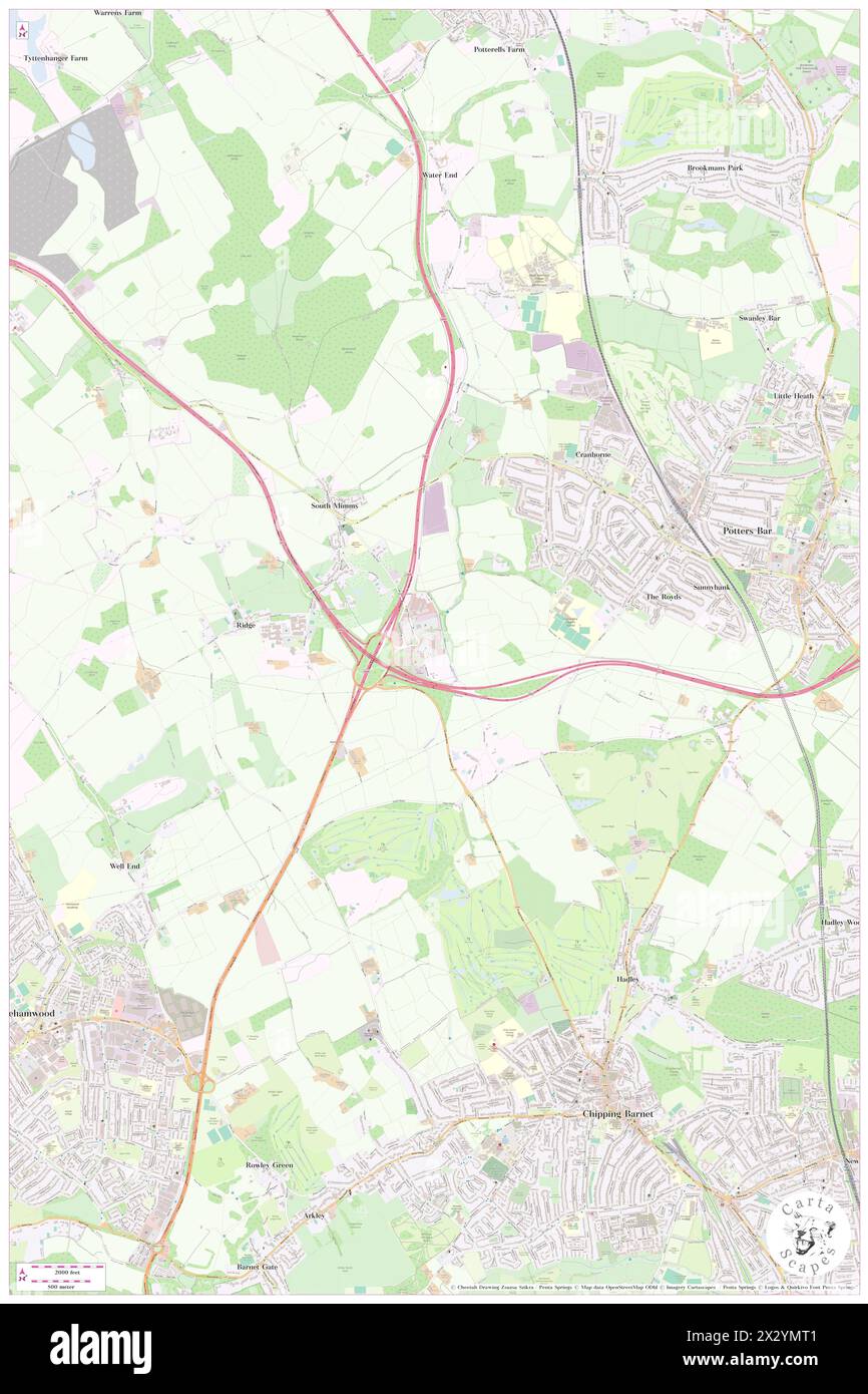 Days Inn South Mimms, Hertfordshire, GB, United Kingdom, England, N 51 41' 13'', S 0 13' 19'', map, Cartascapes Map published in 2024. Explore Cartascapes, a map revealing Earth's diverse landscapes, cultures, and ecosystems. Journey through time and space, discovering the interconnectedness of our planet's past, present, and future. Stock Photo