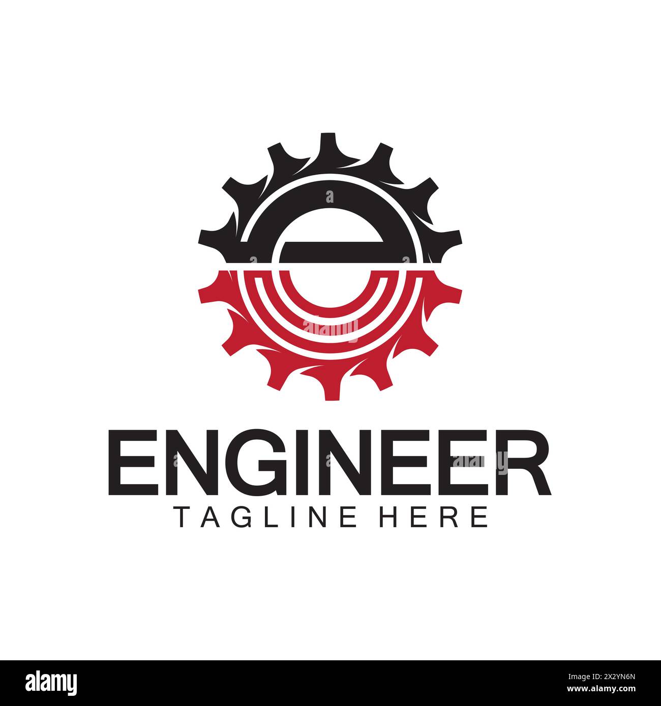 Engineer Logo Design, Letter E Gear Logo, Engineer logo with letter E and Gear elements Stock Vector