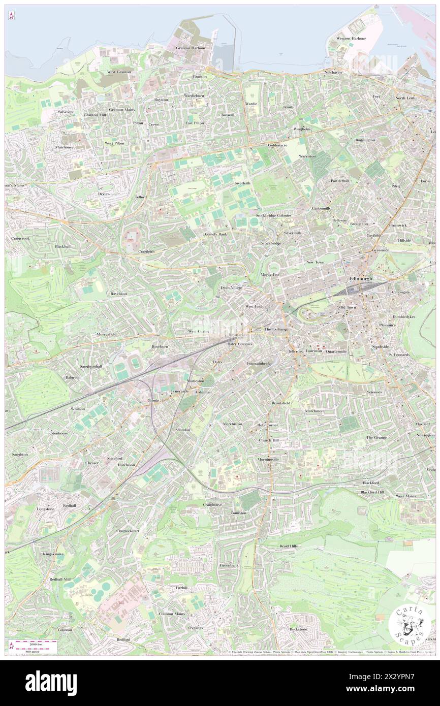 Piries, City of Edinburgh, GB, United Kingdom, Scotland, N 55 56' 47'', S 3 13' 16'', map, Cartascapes Map published in 2024. Explore Cartascapes, a map revealing Earth's diverse landscapes, cultures, and ecosystems. Journey through time and space, discovering the interconnectedness of our planet's past, present, and future. Stock Photo