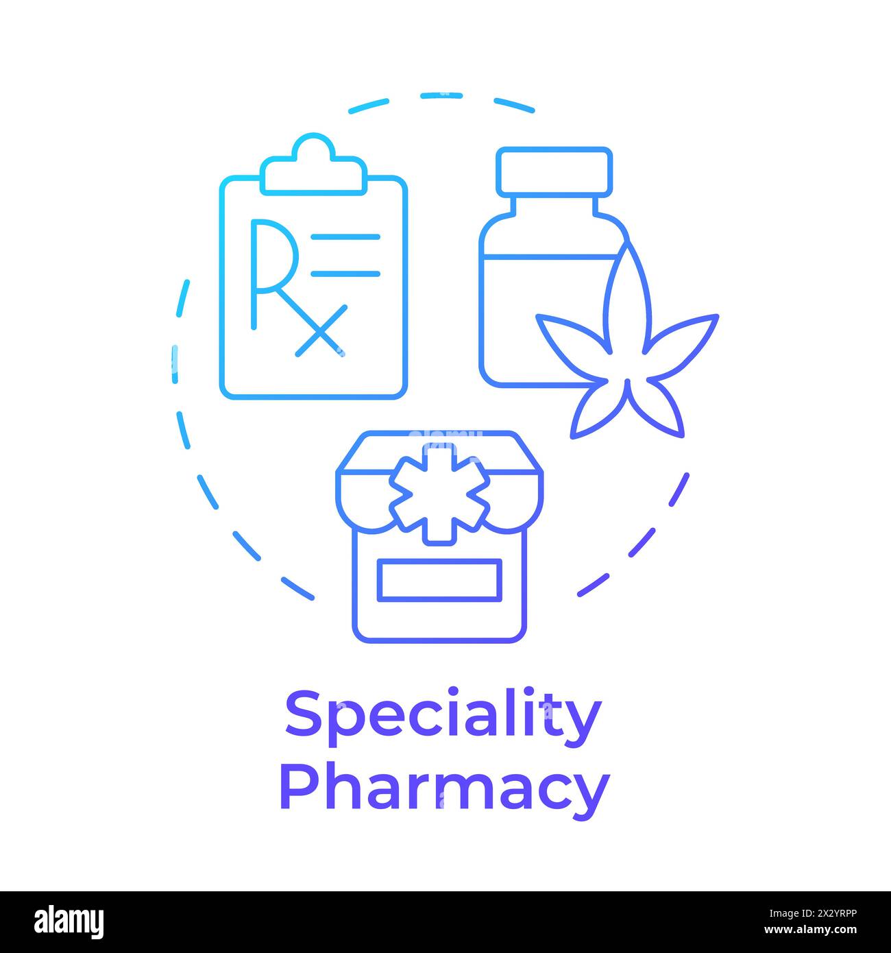 Speciality pharmacy blue gradient concept icon Stock Vector