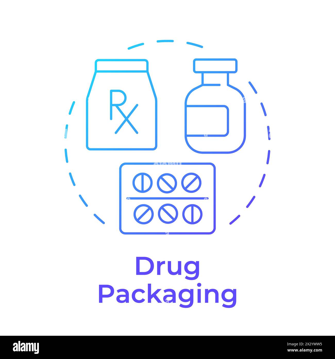 Drup packaging blue gradient concept icon Stock Vector