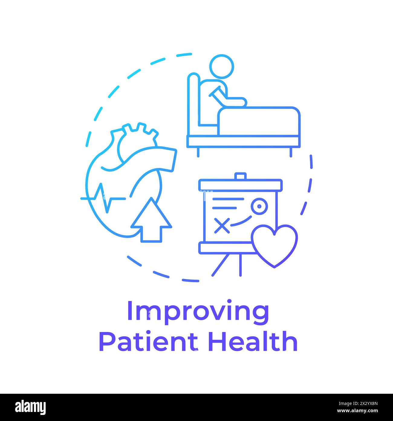 Improving patient health blue gradient concept icon Stock Vector
