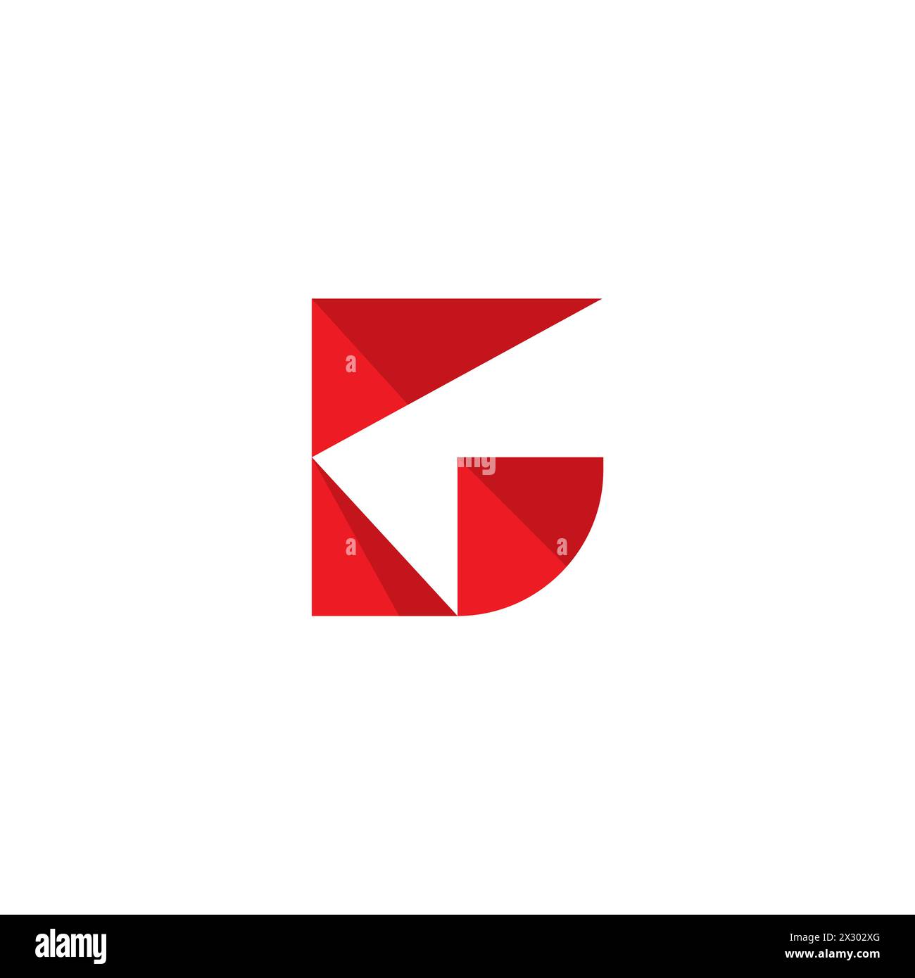 G Logo Modern Design With Red Color Stock Vector