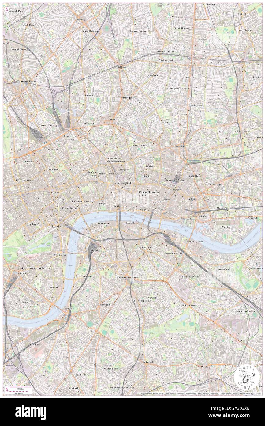 St Paul's Cathedral, Greater London, GB, United Kingdom, England, N 51 30' 49'', S 0 5' 53'', map, Cartascapes Map published in 2024. Explore Cartascapes, a map revealing Earth's diverse landscapes, cultures, and ecosystems. Journey through time and space, discovering the interconnectedness of our planet's past, present, and future. Stock Photo