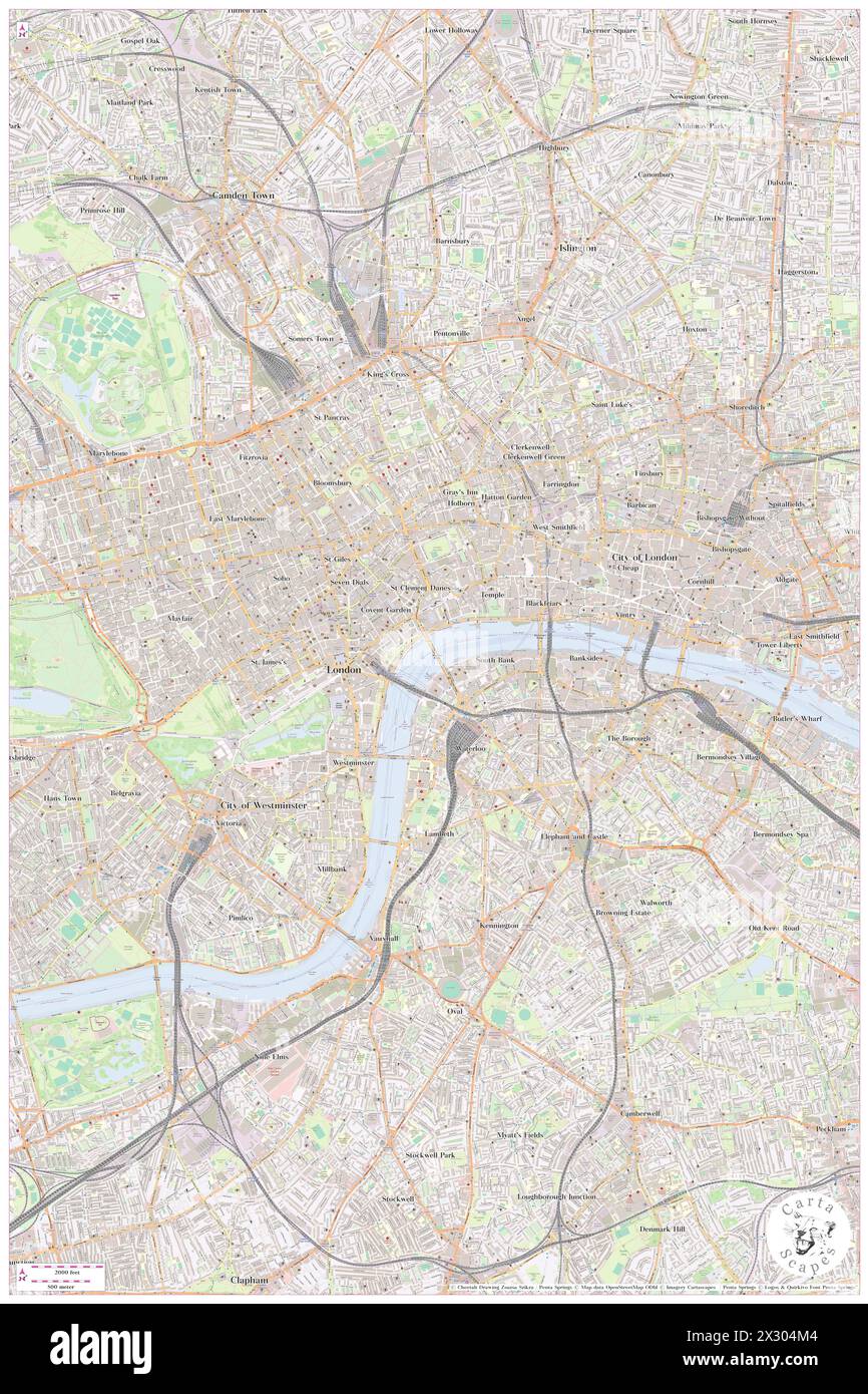 Waterloo Bridge, Greater London, GB, United Kingdom, England, N 51 30' 30'', S 0 7' 0'', map, Cartascapes Map published in 2024. Explore Cartascapes, a map revealing Earth's diverse landscapes, cultures, and ecosystems. Journey through time and space, discovering the interconnectedness of our planet's past, present, and future. Stock Photo