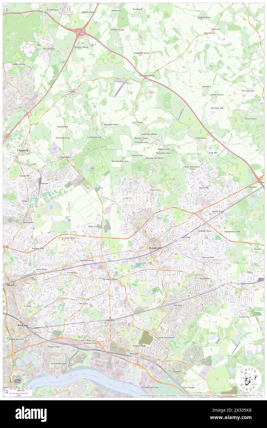 Collier Row, Greater London, GB, United Kingdom, England, N 51 35' 56'', N 0 9' 57'', map, Cartascapes Map published in 2024. Explore Cartascapes, a map revealing Earth's diverse landscapes, cultures, and ecosystems. Journey through time and space, discovering the interconnectedness of our planet's past, present, and future. Stock Photo