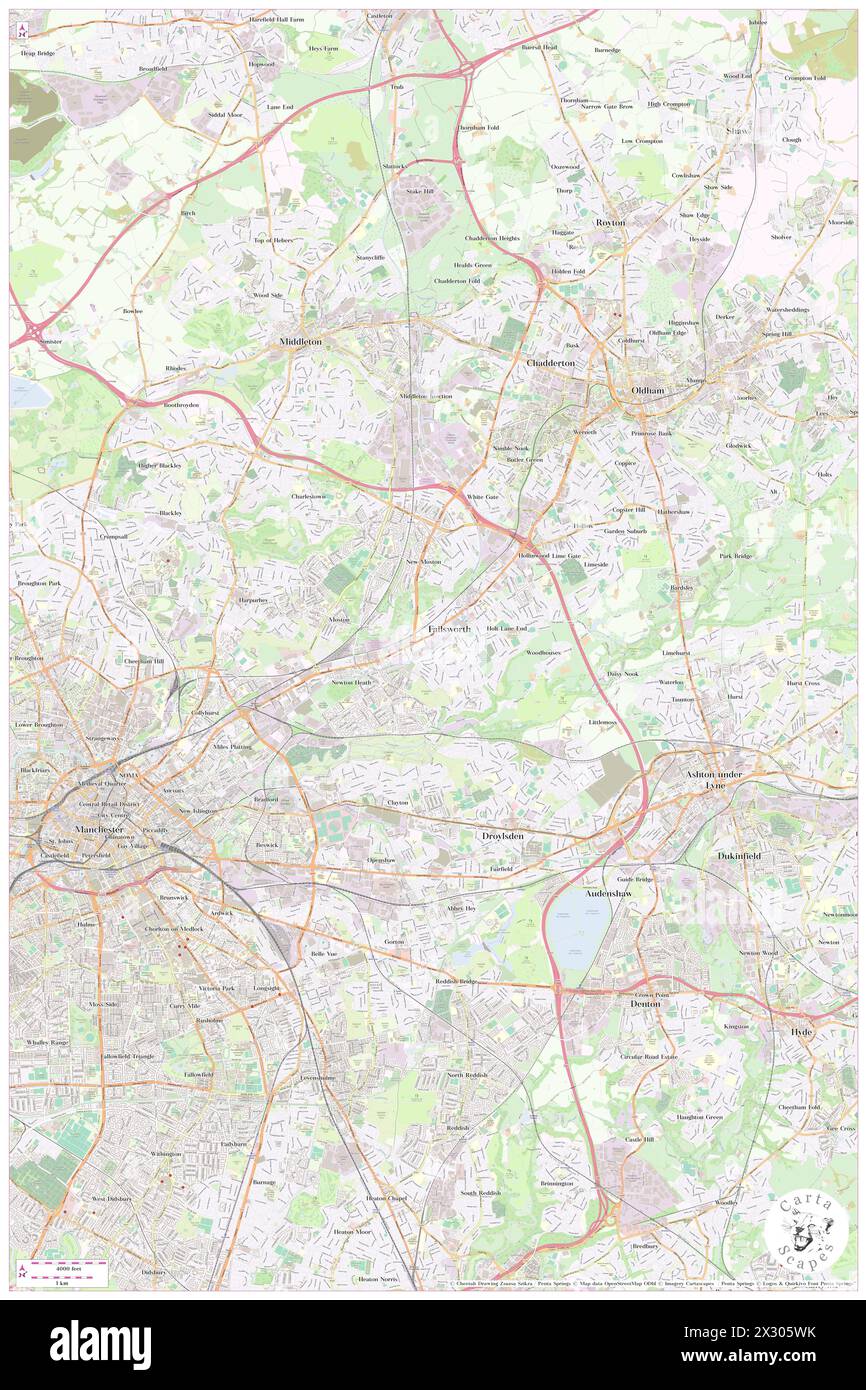 Failsworth, Manchester, GB, United Kingdom, England, N 53 30' 17'', S 2 9' 56'', map, Cartascapes Map published in 2024. Explore Cartascapes, a map revealing Earth's diverse landscapes, cultures, and ecosystems. Journey through time and space, discovering the interconnectedness of our planet's past, present, and future. Stock Photo