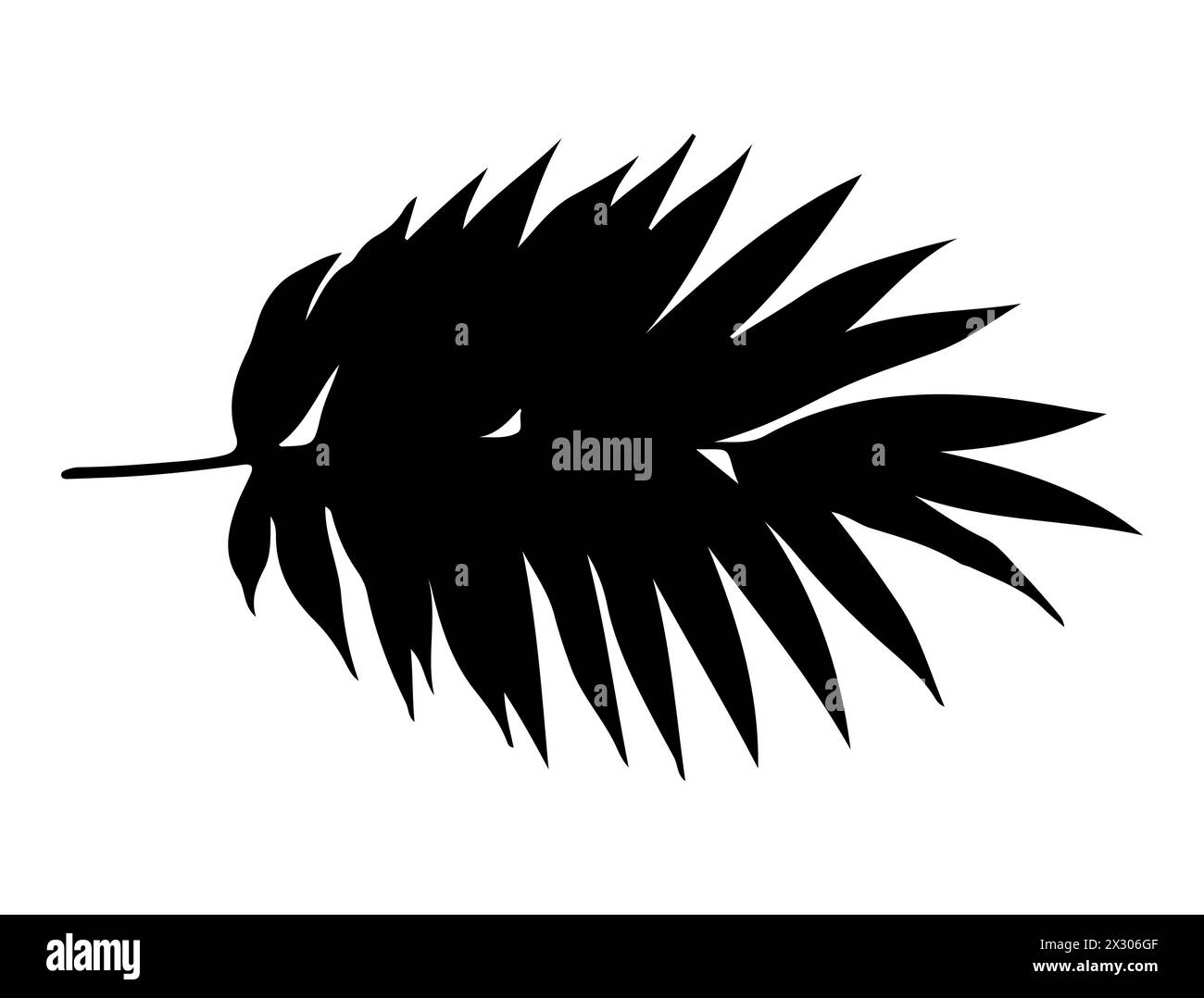 Tropical leaf silhouette vector art stock vector image art alamy