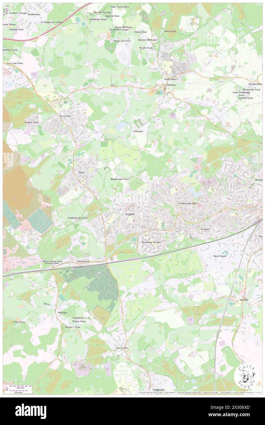 Knaphill, Surrey, GB, United Kingdom, England, N 51 19' 12'', S 0 36' 57'', map, Cartascapes Map published in 2024. Explore Cartascapes, a map revealing Earth's diverse landscapes, cultures, and ecosystems. Journey through time and space, discovering the interconnectedness of our planet's past, present, and future. Stock Photo