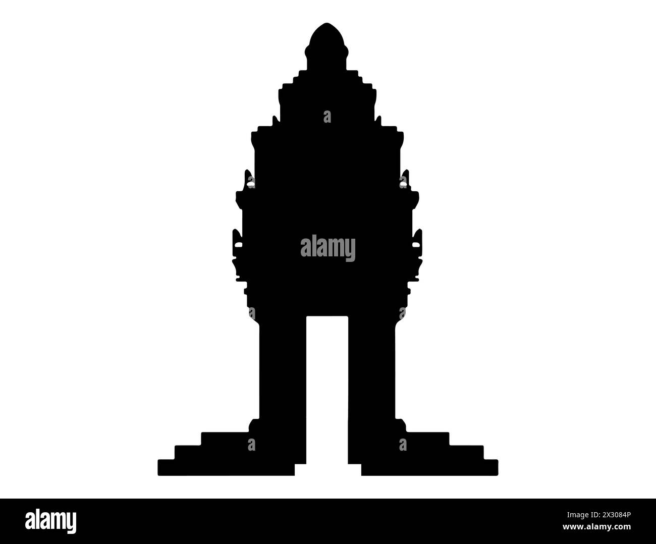 Cambodia monument silhouette vector art Stock Vector