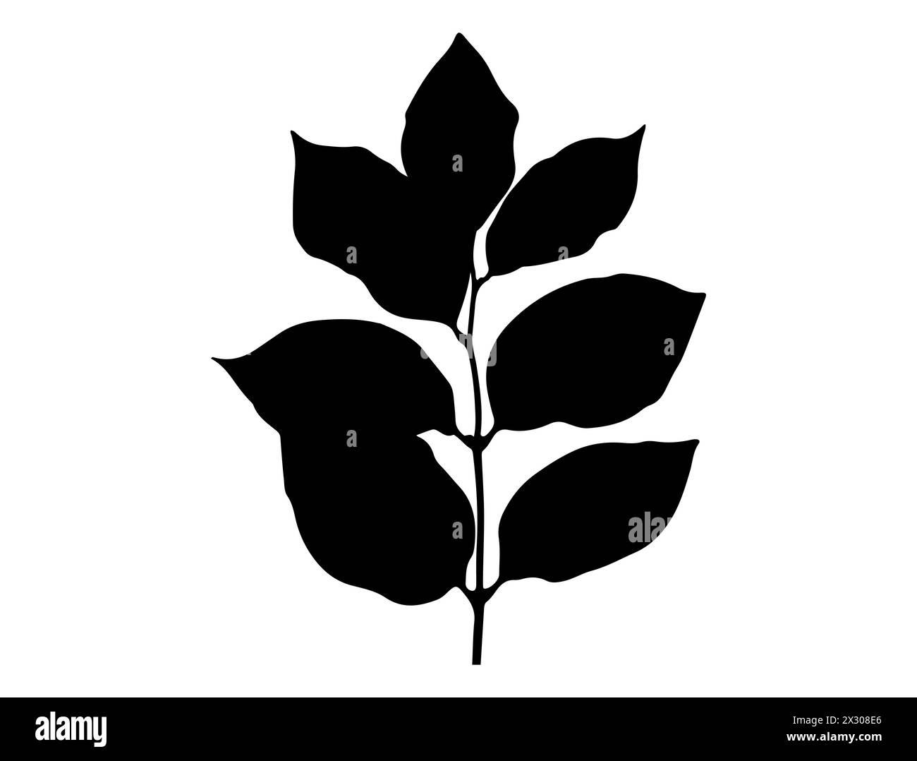 Branch with leaves silhouette vector art Stock Vector