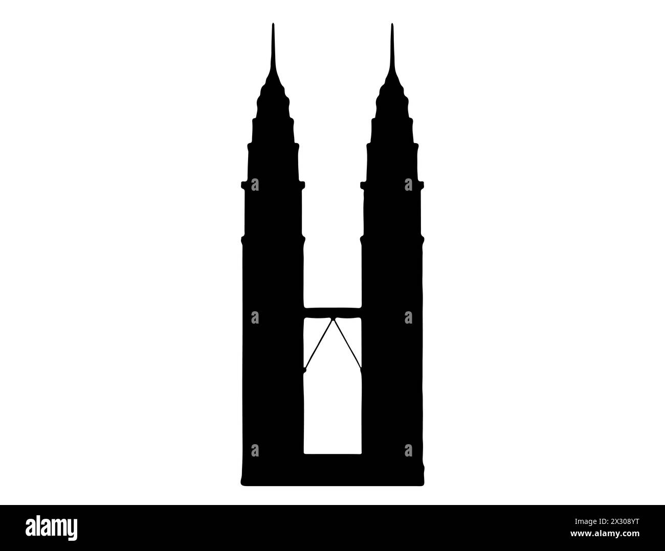 Twin tower silhouete vector art Stock Vector