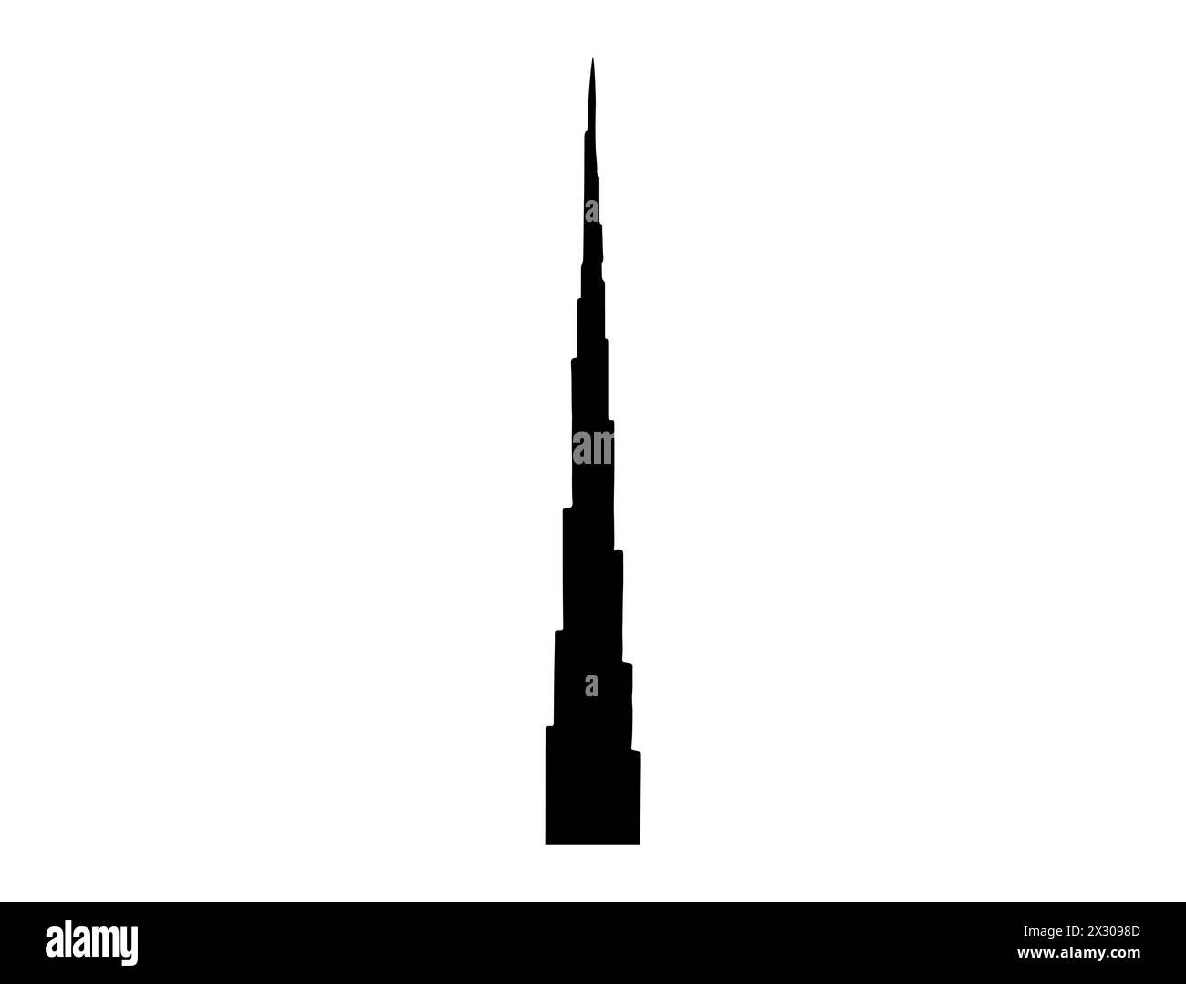 Burj khalifa silhouette vector art Stock Vector