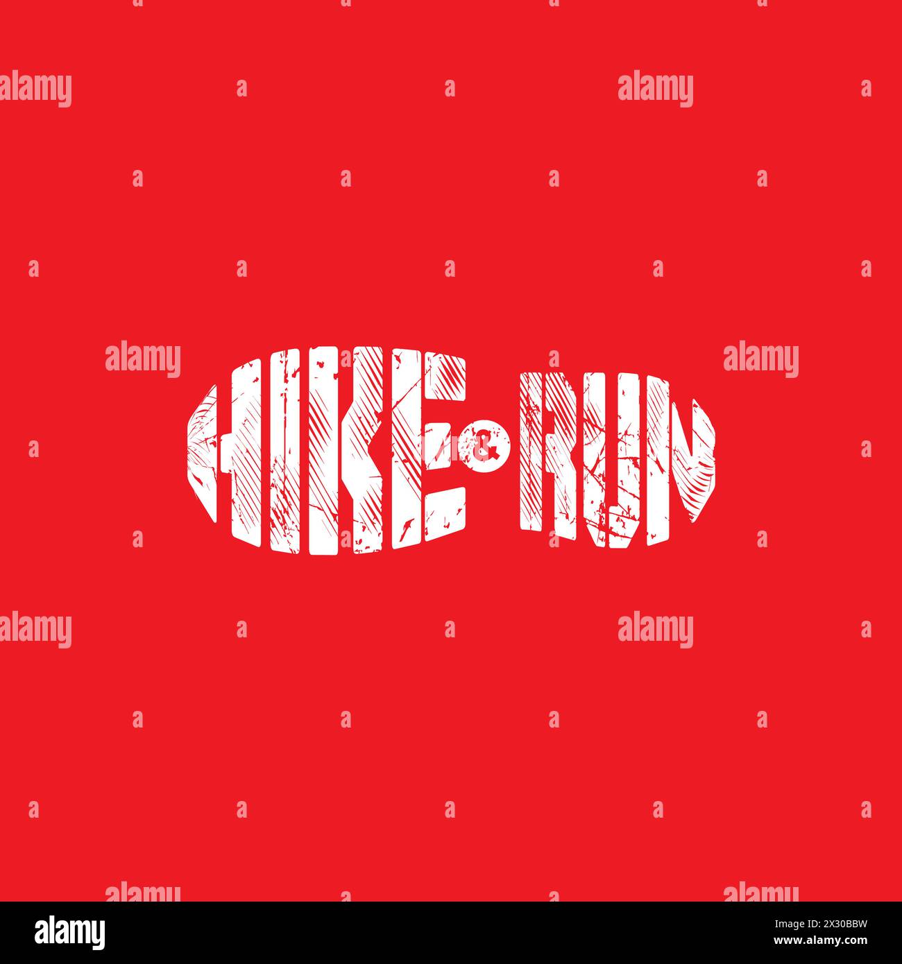 Hike and Run logo forming shoes. running logo Stock Vector