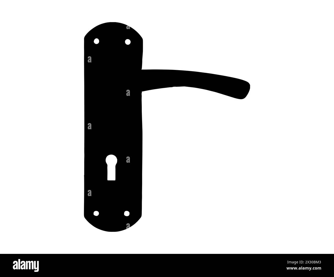 Door lock silhouette vector art Stock Vector