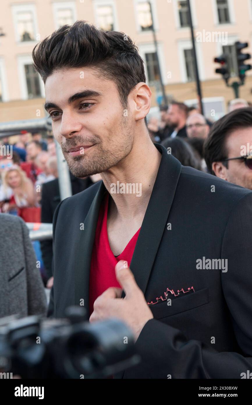 Eurovision Song Contest 2016, Stockholm, Sweden Stockholm, Sweden. 8 May. Freddie fom Hungary on the red carpet for the ESC 2016. Stockholm Euroclub Sweden *** Eurovision Song Contest 2016, Stockholm, Sweden Stockholm, Sweden 8 May Freddie fom Hungary on the red carpet for the ESC 2016 Stockholm Euroclub Sweden Stock Photo