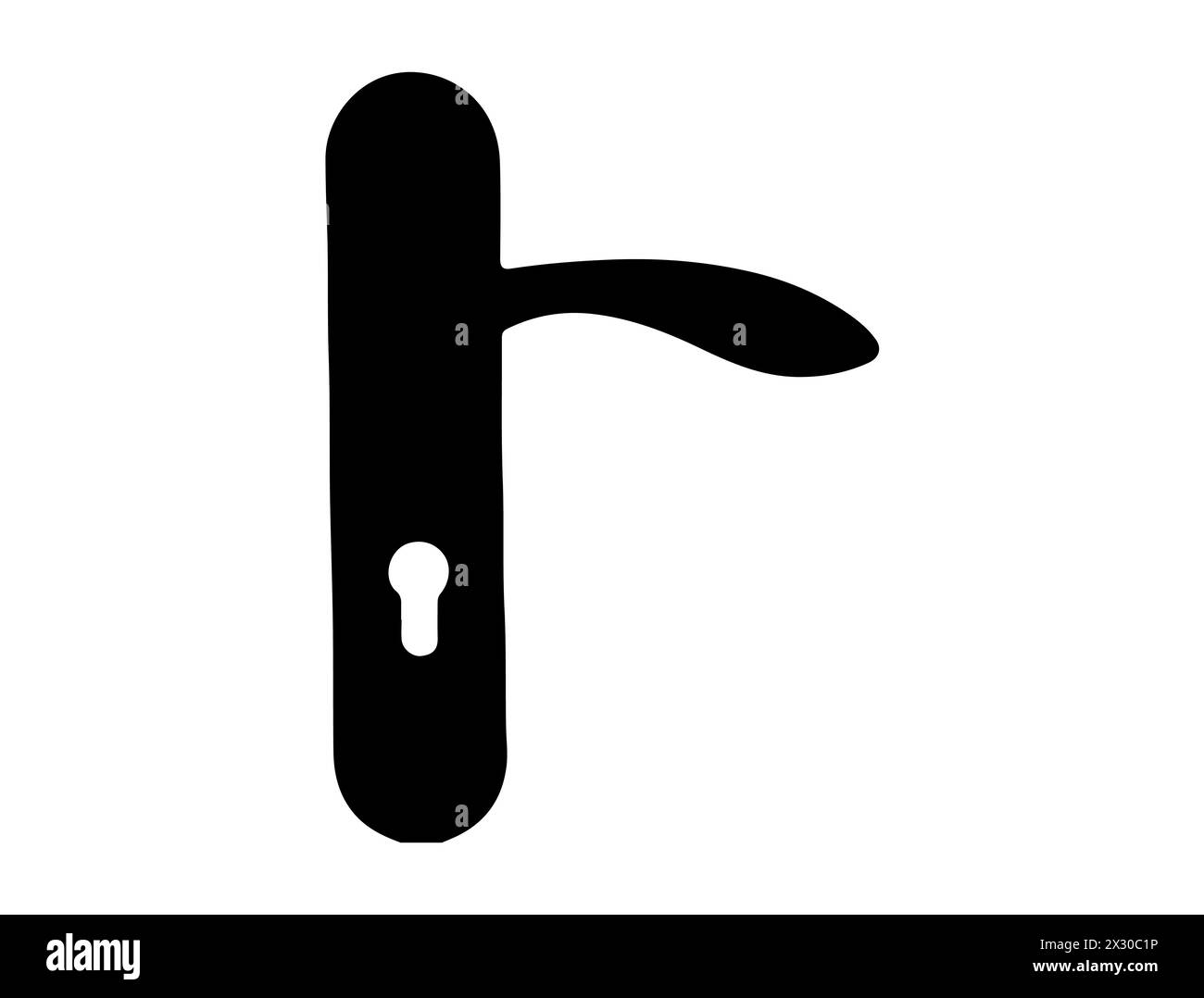 Door lock silhouette vector art Stock Vector