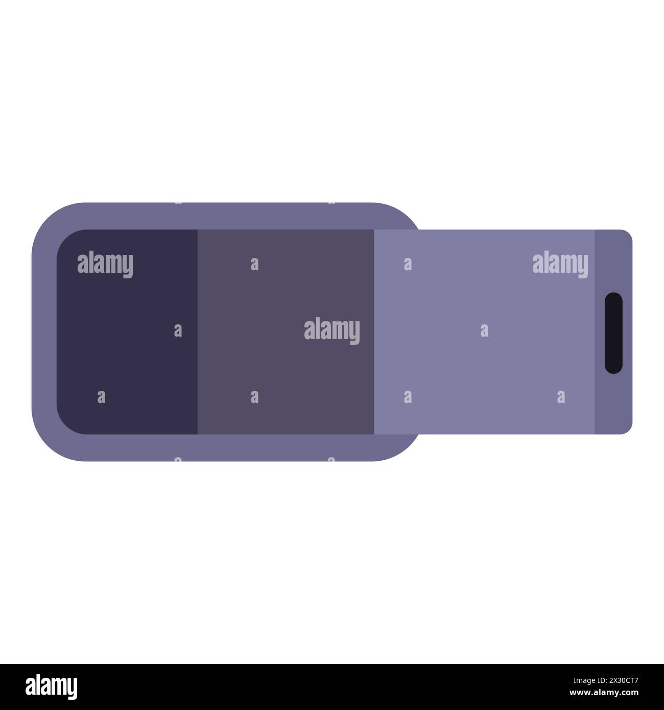 Flash drive, storage medium, modern technology, usb-s, data, flat design, simple image, cartoon style. Data storage and protection concept. Vector lin Stock Vector