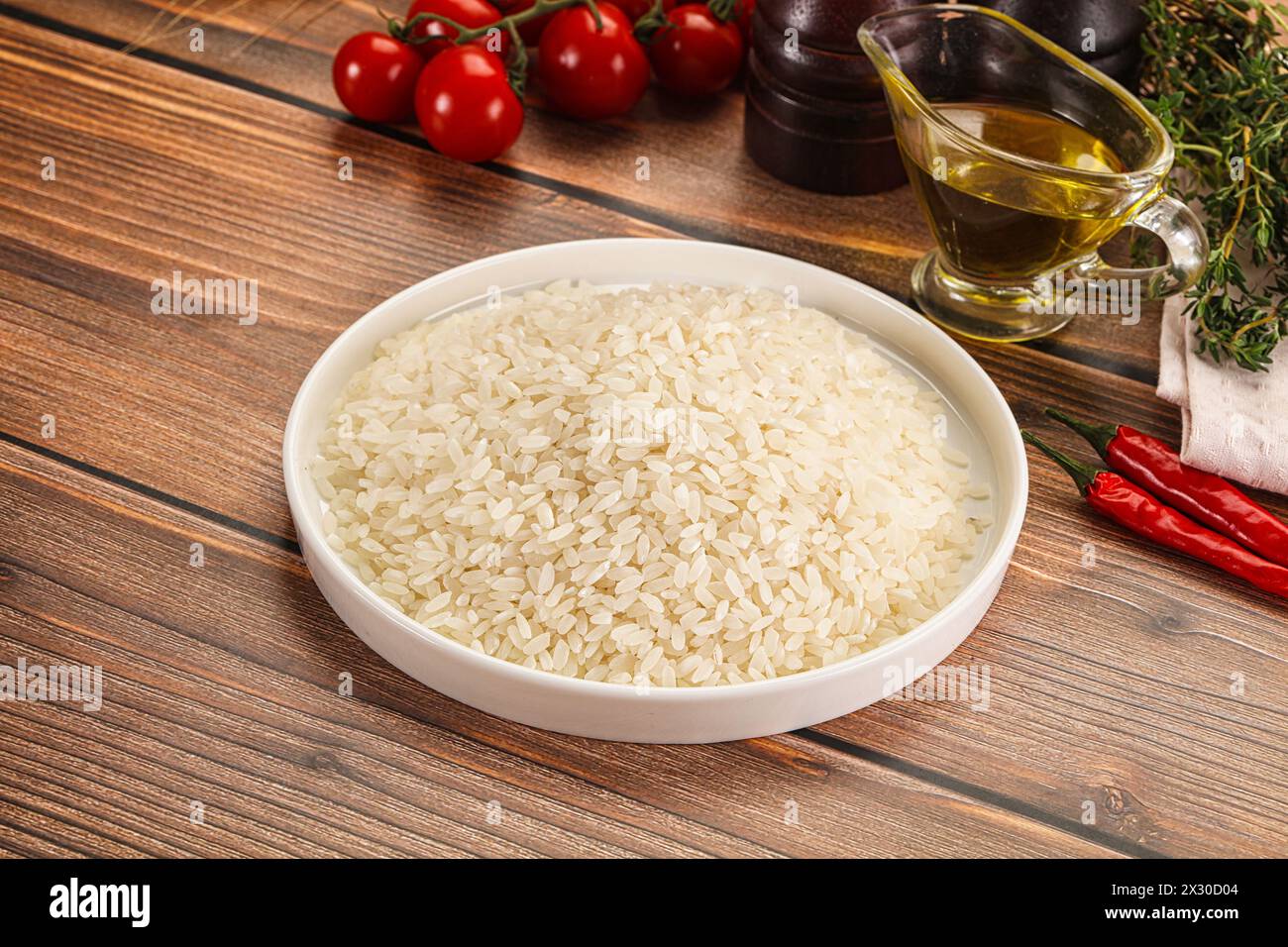 Dry raw Arborio rice for risotto Stock Photo - Alamy