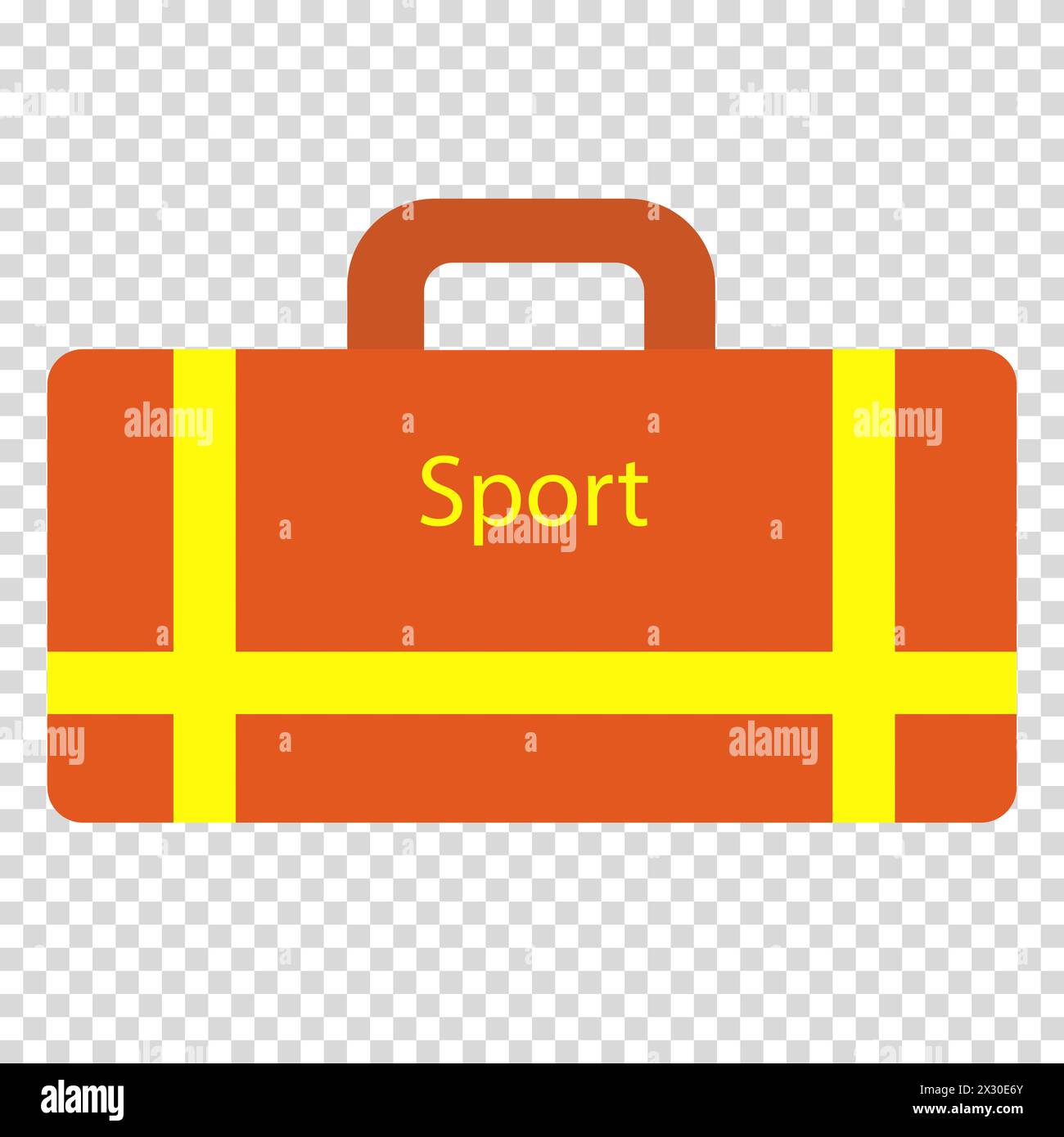 Red sports handle with yellow straps, flat design, simple image ...