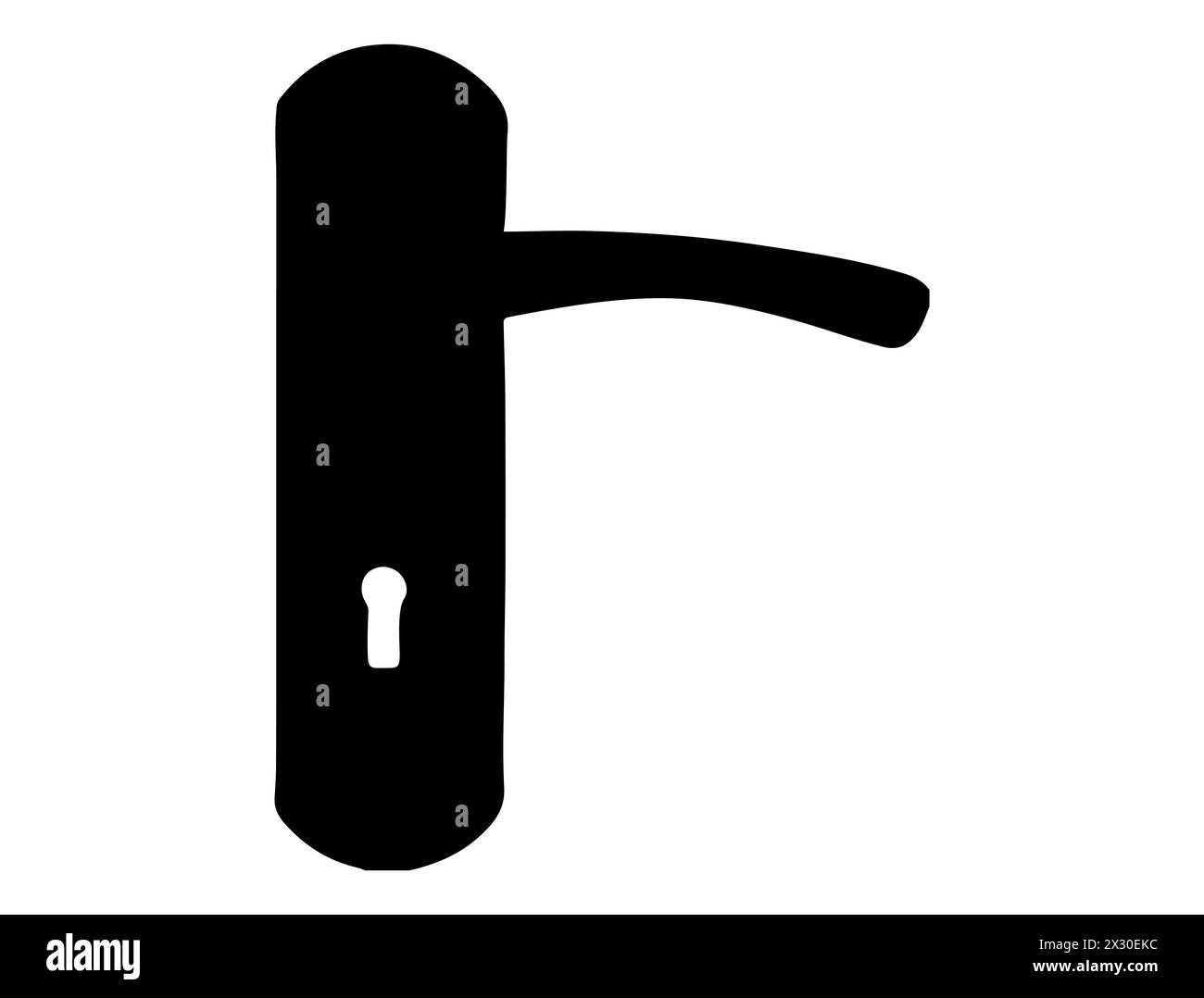 Door lock silhouette vector art Stock Vector