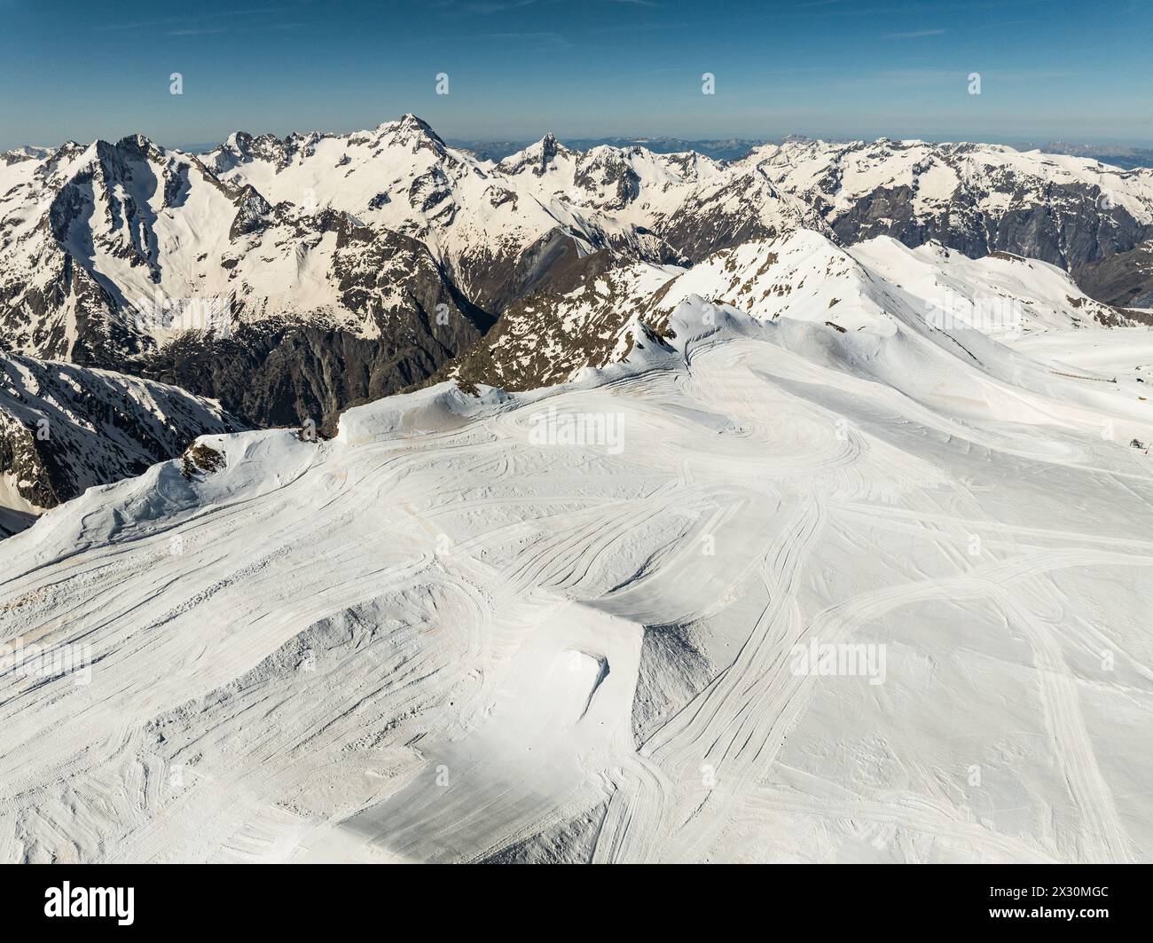 Winter mountains beautiful alpine panoramic. Aerial drone view of ...