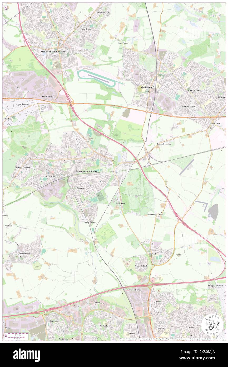 Newton-le-Willows Railway Station, St. Helens, GB, United Kingdom, England, N 53 27' 10'', S 2 36' 50'', map, Cartascapes Map published in 2024. Explore Cartascapes, a map revealing Earth's diverse landscapes, cultures, and ecosystems. Journey through time and space, discovering the interconnectedness of our planet's past, present, and future. Stock Photo