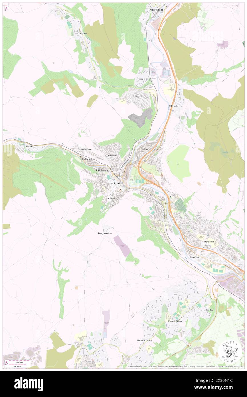 Pontypridd Railway Station, Rhondda Cynon Taf, GB, United Kingdom, Wales, N 51 35' 57'', S 3 20' 30'', map, Cartascapes Map published in 2024. Explore Cartascapes, a map revealing Earth's diverse landscapes, cultures, and ecosystems. Journey through time and space, discovering the interconnectedness of our planet's past, present, and future. Stock Photo