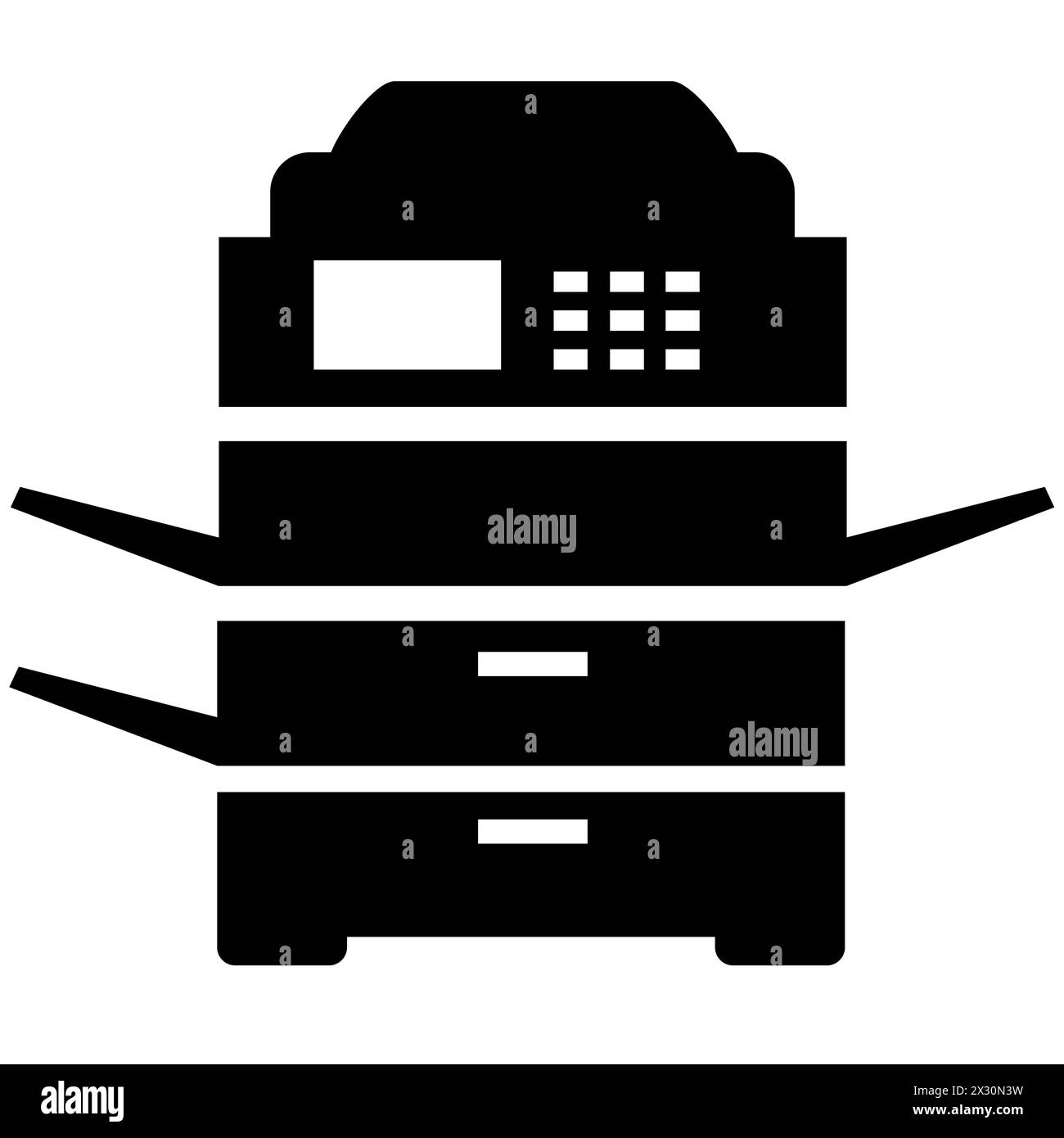 Copy machine icon. Office multifunction copier machine sign ...