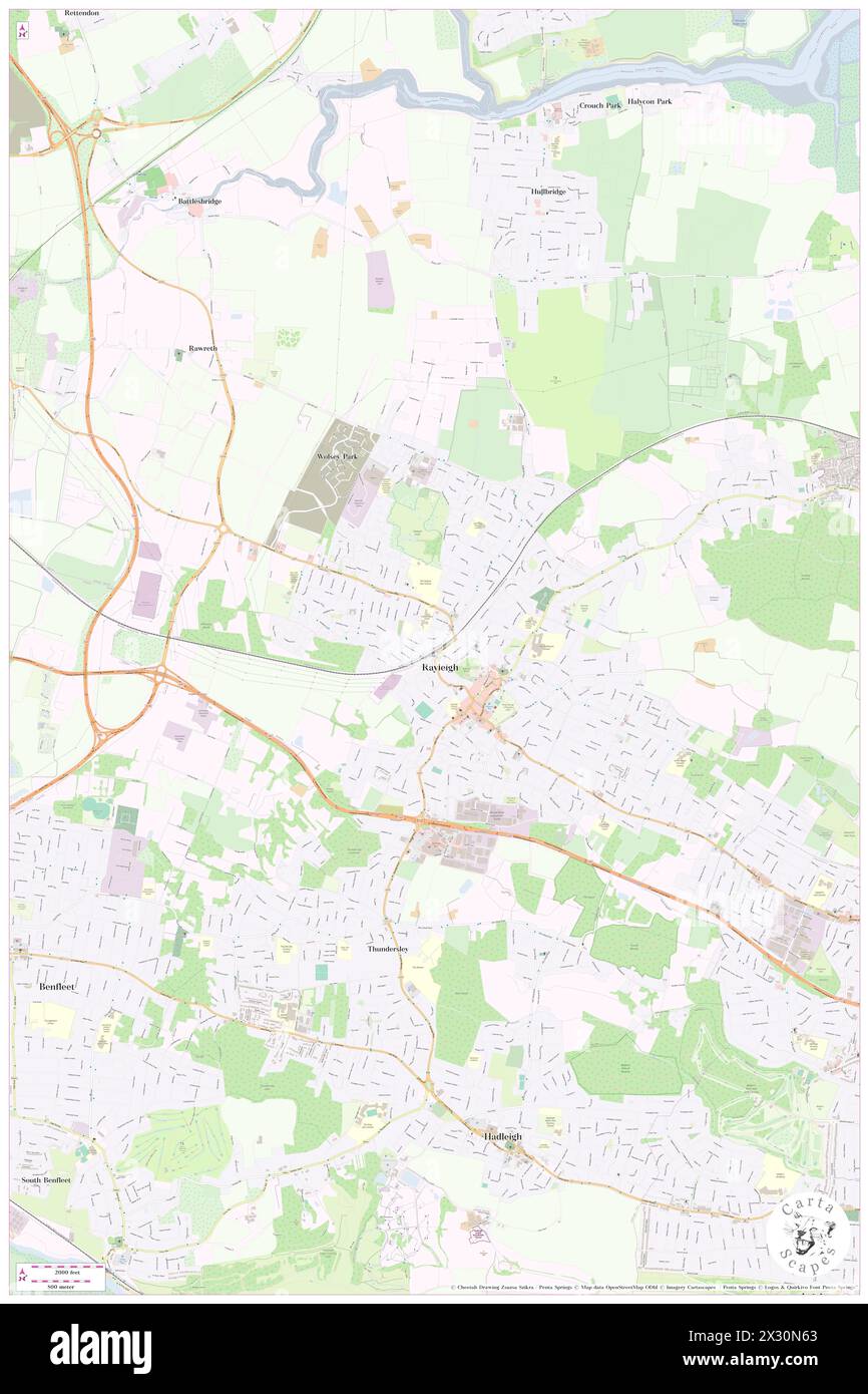 Rayleigh Railway Station, Essex, GB, United Kingdom, England, N 51 35' 22'', N 0 36' 2'', map, Cartascapes Map published in 2024. Explore Cartascapes, a map revealing Earth's diverse landscapes, cultures, and ecosystems. Journey through time and space, discovering the interconnectedness of our planet's past, present, and future. Stock Photo