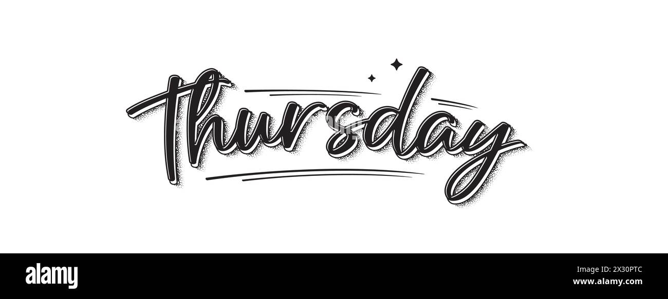 Thursday Lettering Color Week day Cut Out Stock Images & Pictures - Alamy