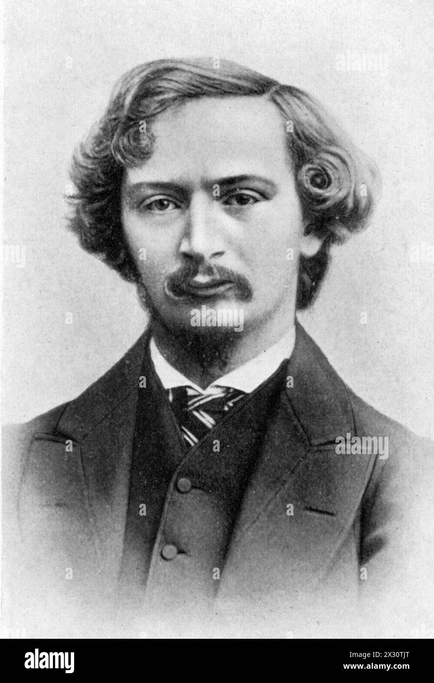 Swinburne, Algernon Charles, 5.4.1837 - 10.4.1909, English tight, print based on photograph, ADDITIONAL-RIGHTS-CLEARANCE-INFO-NOT-AVAILABLE Stock Photo