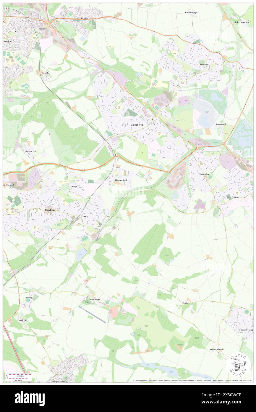 Hemingfield Basin, Barnsley, GB, United Kingdom, England, N 53 30' 17'', S 1 24' 24'', map, Cartascapes Map published in 2024. Explore Cartascapes, a map revealing Earth's diverse landscapes, cultures, and ecosystems. Journey through time and space, discovering the interconnectedness of our planet's past, present, and future. Stock Photo