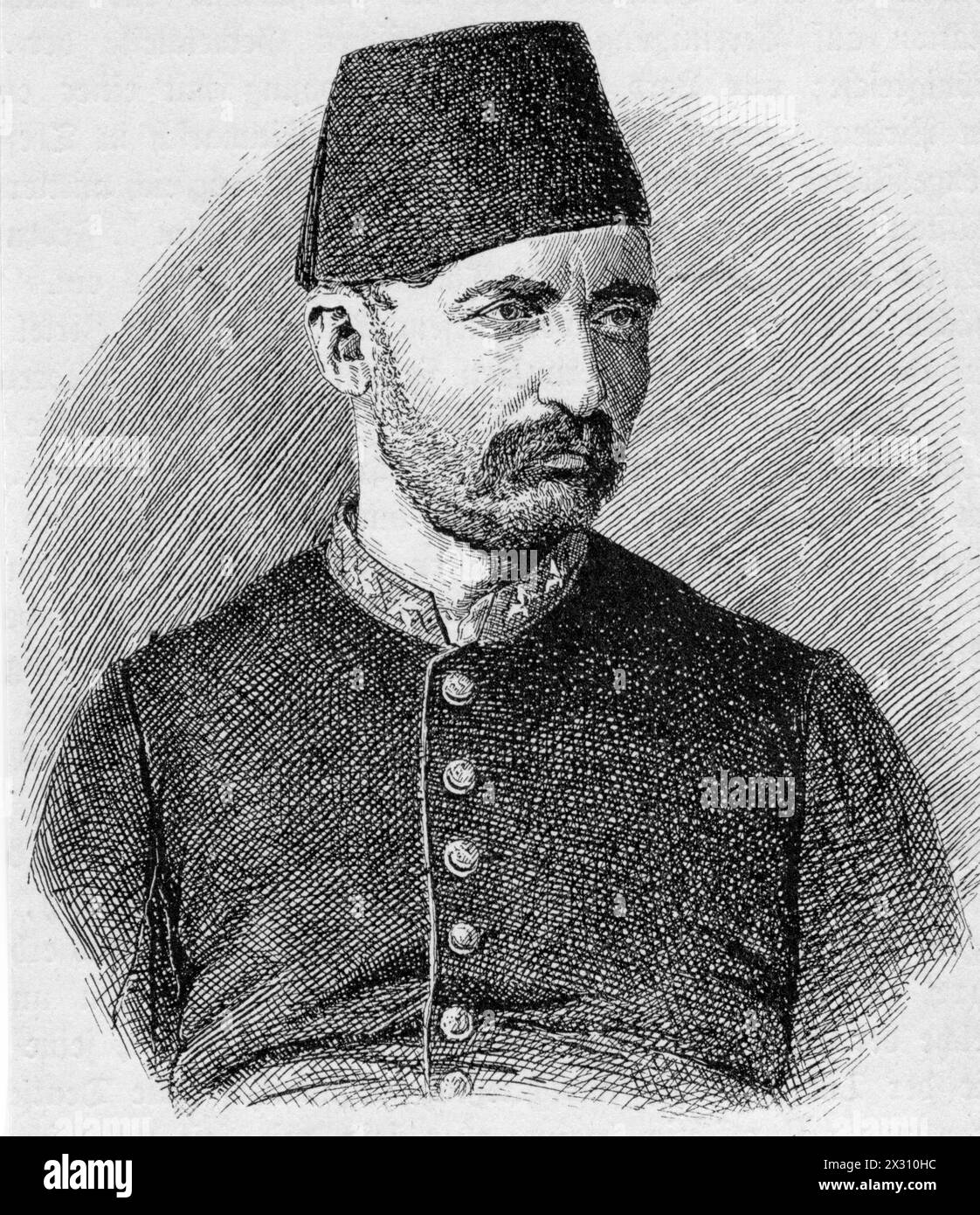 Sueleiman Pascha, 1838 - 8.8.1892, Ottoman officer, wood engraving, later 19th century, ADDITIONAL-RIGHTS-CLEARANCE-INFO-NOT-AVAILABLE Stock Photo