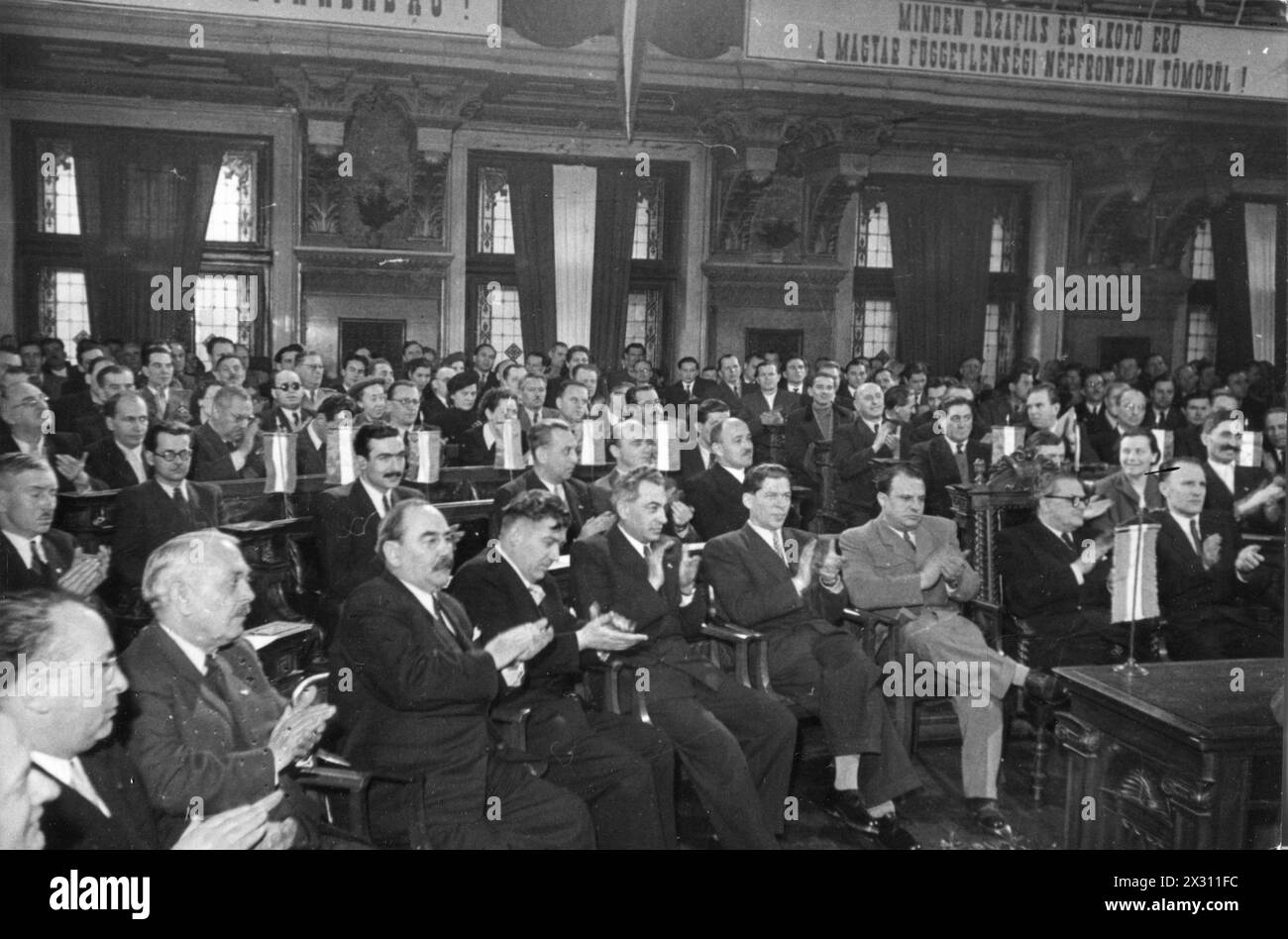 politics, parties, Hungary, Hungarian independent people's front, founding, 2.2.1949, ADDITIONAL-RIGHTS-CLEARANCE-INFO-NOT-AVAILABLE Stock Photo
