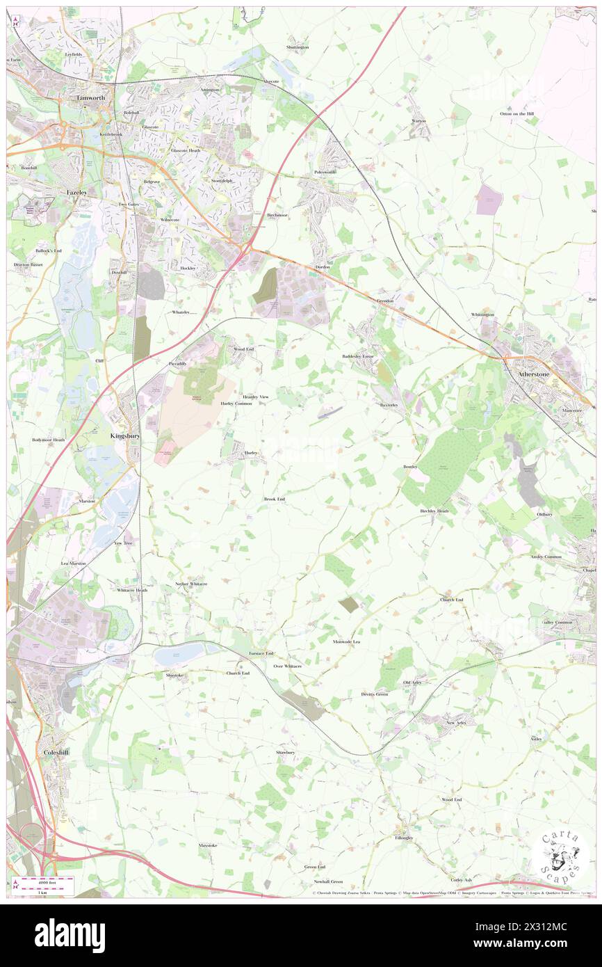 North Warwickshire District, Warwickshire, GB, United Kingdom, England, N 52 33' 39'', S 1 37' 21'', map, Cartascapes Map published in 2024. Explore Cartascapes, a map revealing Earth's diverse landscapes, cultures, and ecosystems. Journey through time and space, discovering the interconnectedness of our planet's past, present, and future. Stock Photo