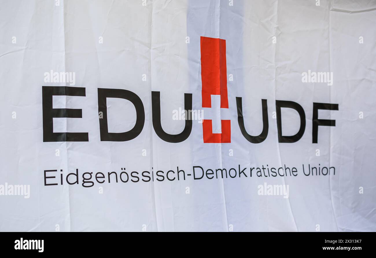 Die Eidgenössisch Demokratische Union (EDU) bekennt sich als einzige politische Partei für die Demonstration Marsch für s'Läbe. (Zürich, Schweiz, 17.0 Stock Photo