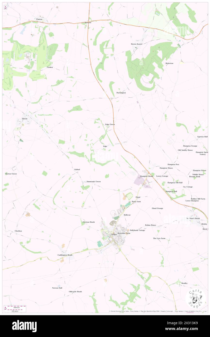 Edge, Cheshire West and Chester, GB, United Kingdom, England, N 53 2' 39'', S 2 46' 10'', map, Cartascapes Map published in 2024. Explore Cartascapes, a map revealing Earth's diverse landscapes, cultures, and ecosystems. Journey through time and space, discovering the interconnectedness of our planet's past, present, and future. Stock Photo