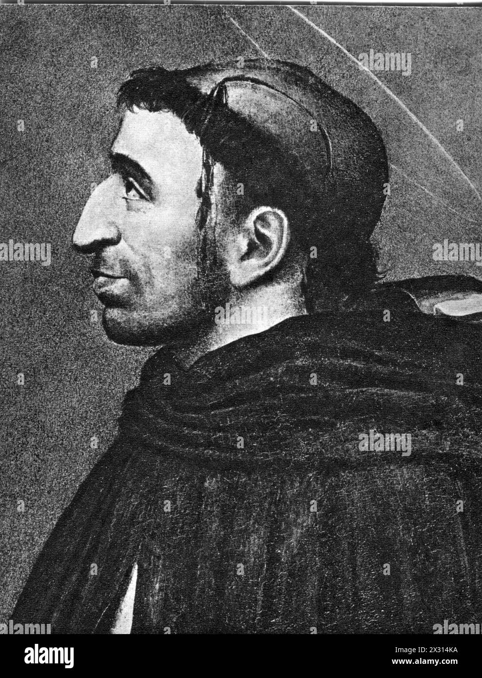Savonarola, Girolamo, 21.9.1452 - 23.5.1498, Italian chaplain, as martyr, martyrs Peter, ADDITIONAL-RIGHTS-CLEARANCE-INFO-NOT-AVAILABLE Stock Photo