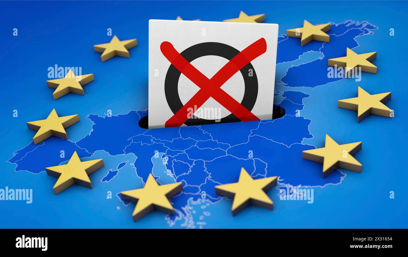 Wahlen zum Europäischen Parlament Symbolbild zum Thema EU-Wahl, Europawahlen, Wahlzettel, Stimmzettel usw. *** Elections to the European Parliament Symbolic image on the subject of EU elections, European elections, ballot papers, ballot papers etc Stock Photo