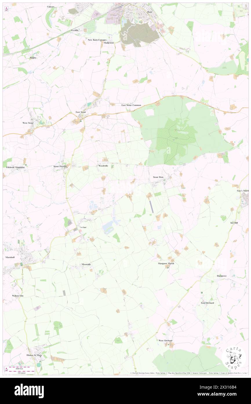 Stour Provost, Dorset, GB, United Kingdom, England, N 50 59' 13'', S 2 16' 11'', map, Cartascapes Map published in 2024. Explore Cartascapes, a map revealing Earth's diverse landscapes, cultures, and ecosystems. Journey through time and space, discovering the interconnectedness of our planet's past, present, and future. Stock Photo