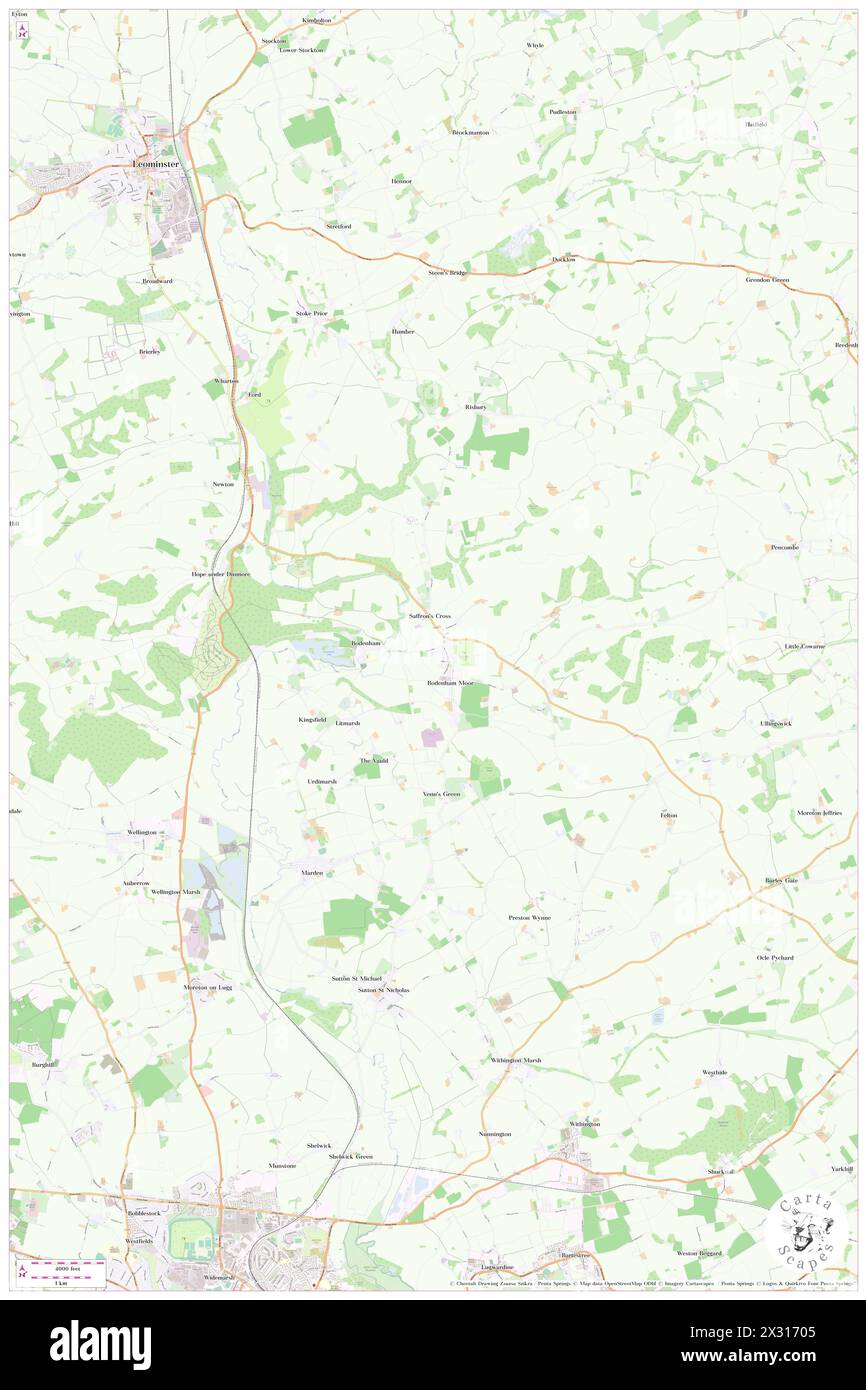 Bodenham, Herefordshire, GB, United Kingdom, England, N 52 9' 23'', S 2 40' 17'', map, Cartascapes Map published in 2024. Explore Cartascapes, a map revealing Earth's diverse landscapes, cultures, and ecosystems. Journey through time and space, discovering the interconnectedness of our planet's past, present, and future. Stock Photo