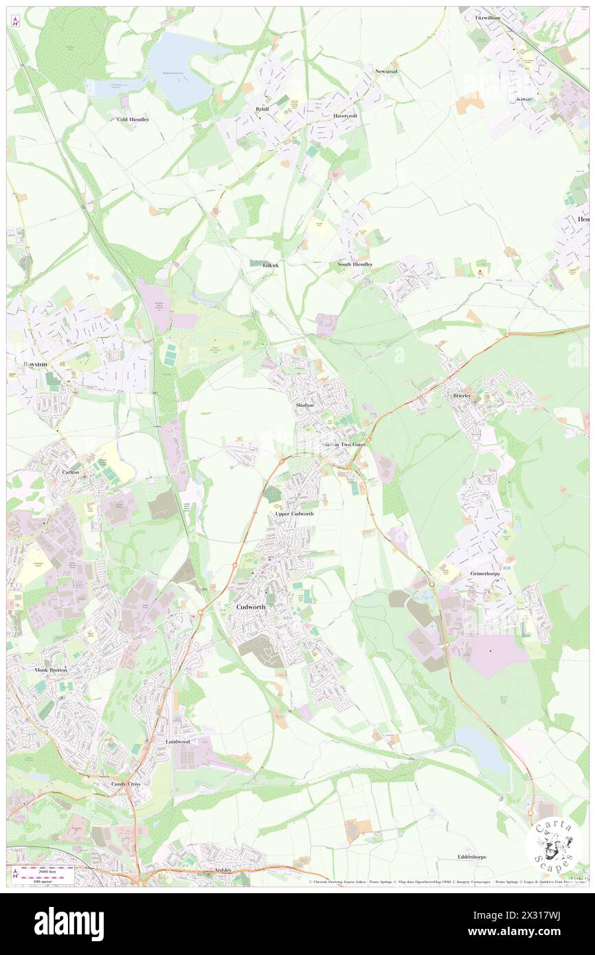 Shafton, Barnsley, GB, United Kingdom, England, N 53 35' 23'', S 1 24' 41'', map, Cartascapes Map published in 2024. Explore Cartascapes, a map revealing Earth's diverse landscapes, cultures, and ecosystems. Journey through time and space, discovering the interconnectedness of our planet's past, present, and future. Stock Photo