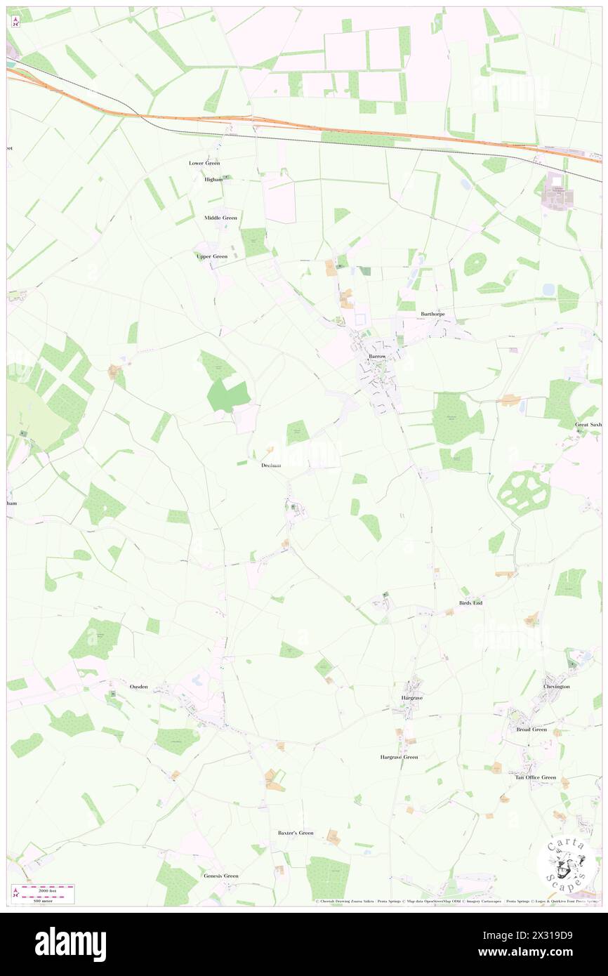 Denham, Suffolk, GB, United Kingdom, England, N 52 13' 54'', N 0 34' 16'', map, Cartascapes Map published in 2024. Explore Cartascapes, a map revealing Earth's diverse landscapes, cultures, and ecosystems. Journey through time and space, discovering the interconnectedness of our planet's past, present, and future. Stock Photo