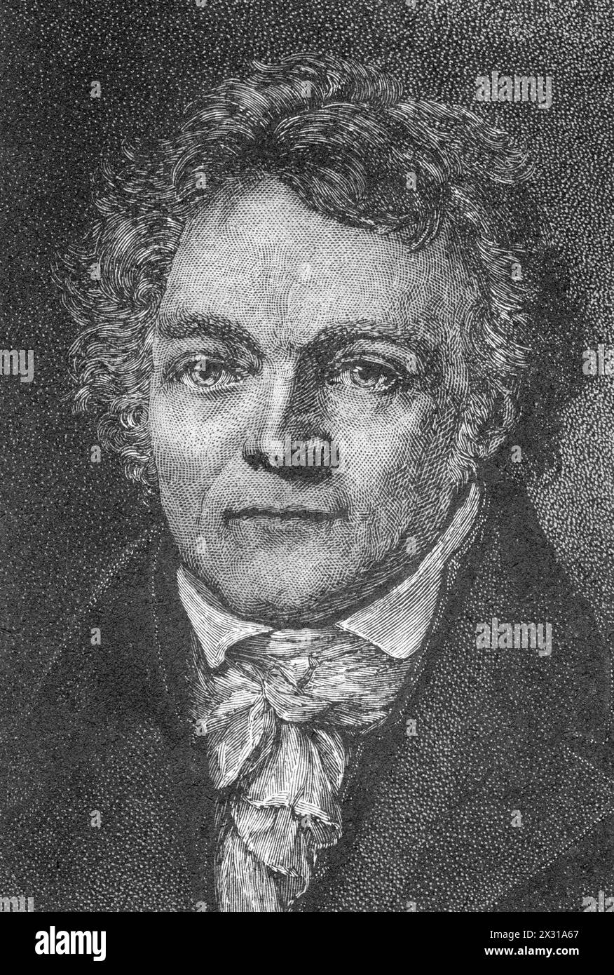 Senefelder, Alois, 6.11.1771 - 26.2.1834, Austrian printer and contrivancer, wood engraving, later 19, ADDITIONAL-RIGHTS-CLEARANCE-INFO-NOT-AVAILABLE Stock Photo