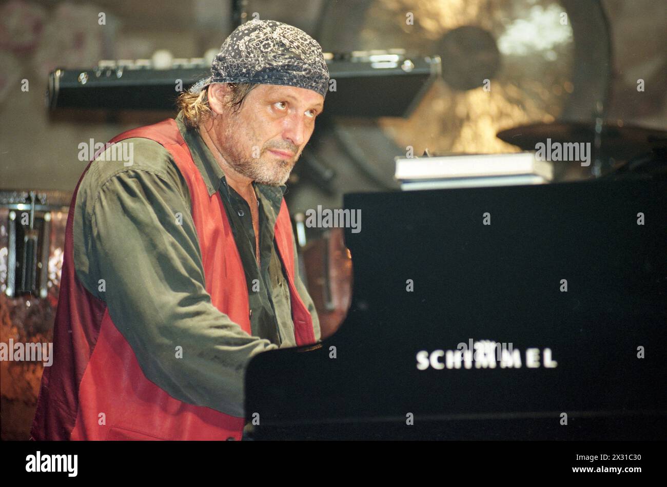 Wecker, Constantine, * 1.7.1947, German musician (balladeer and composer), on the grand piano, ADDITIONAL-RIGHTS-CLEARANCE-INFO-NOT-AVAILABLE Stock Photo