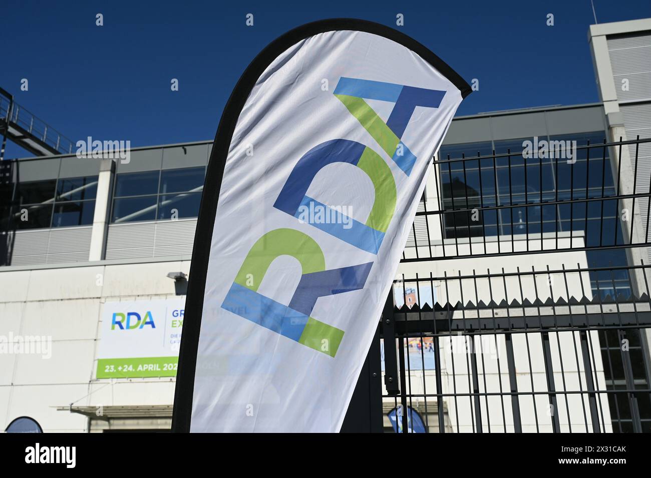 23 April 2024, North RhineWestphalia, Cologne The entrance to RDA Group Travel Expo 2024