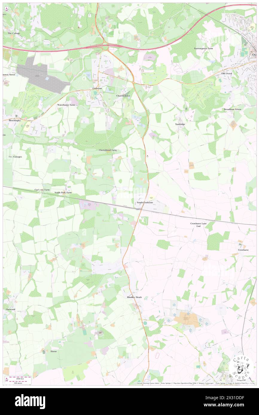 Godstone, Surrey, GB, United Kingdom, England, N 51 13' 18'', S 0 3' 16'', map, Cartascapes Map published in 2024. Explore Cartascapes, a map revealing Earth's diverse landscapes, cultures, and ecosystems. Journey through time and space, discovering the interconnectedness of our planet's past, present, and future. Stock Photo