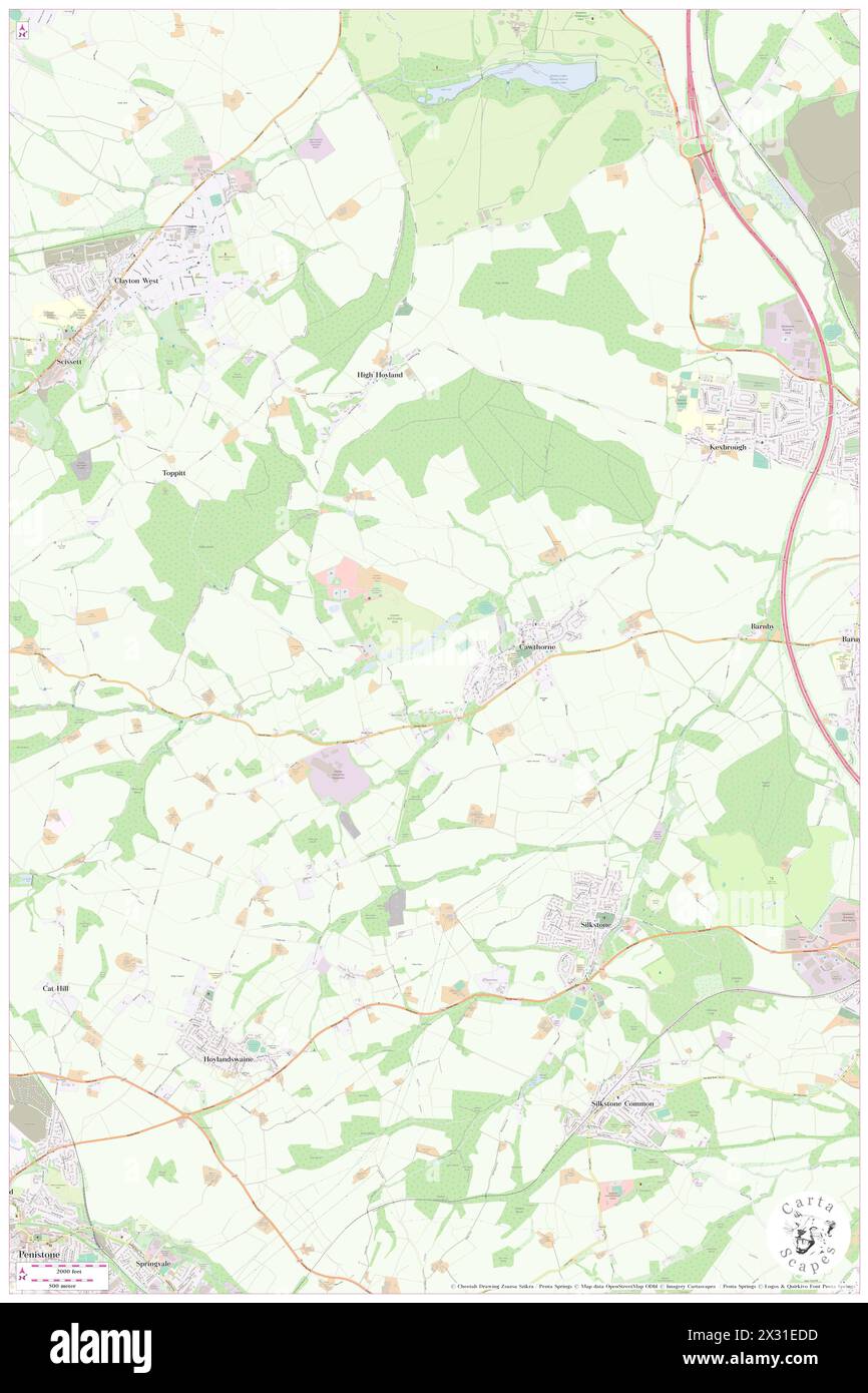 Cawthorne, Barnsley, GB, United Kingdom, England, N 53 34' 2'', S 1 34' 57'', map, Cartascapes Map published in 2024. Explore Cartascapes, a map revealing Earth's diverse landscapes, cultures, and ecosystems. Journey through time and space, discovering the interconnectedness of our planet's past, present, and future. Stock Photo