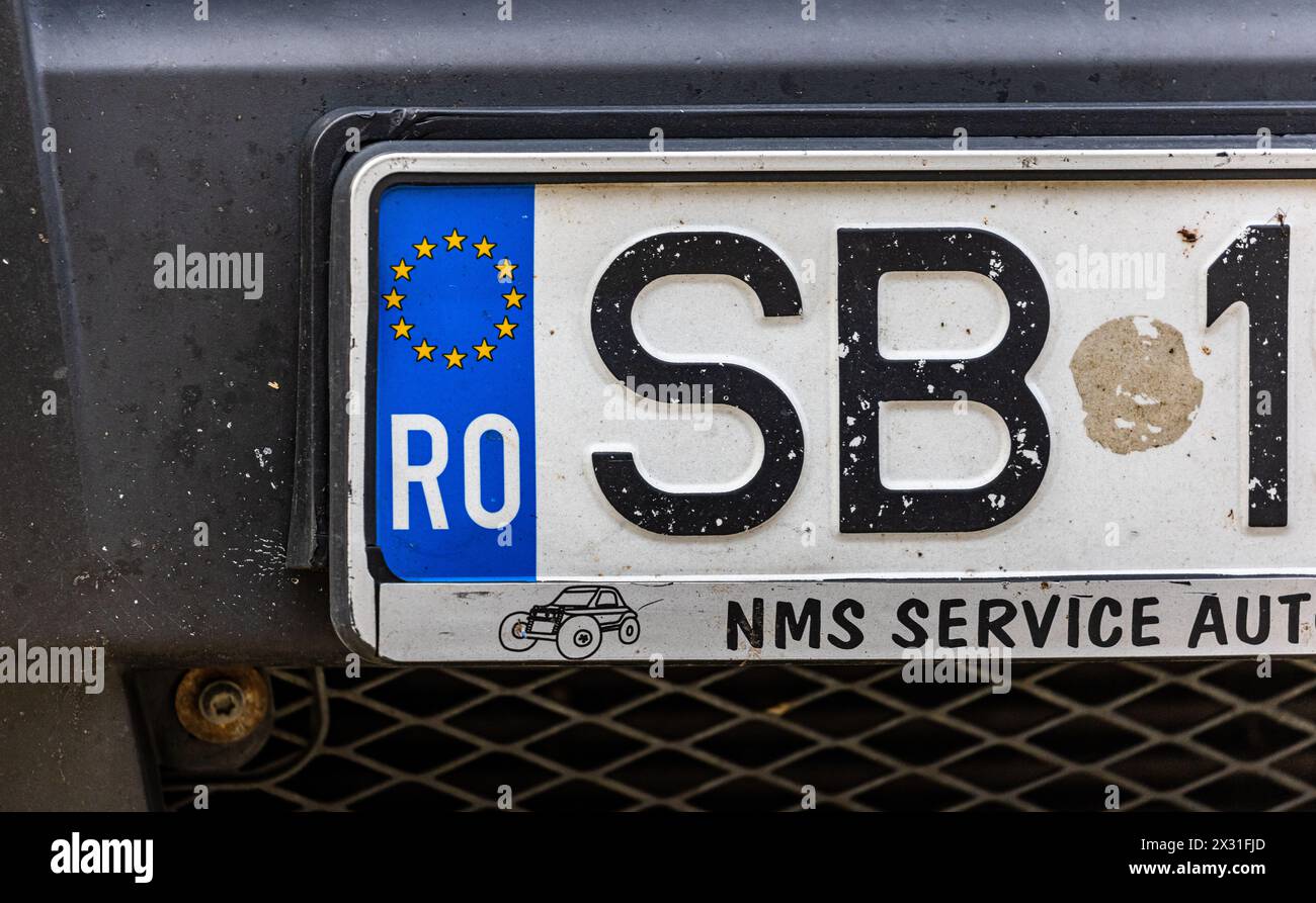 Autonummer an einem Fahrzeug, welches aus dem Osteuropäischen Staat